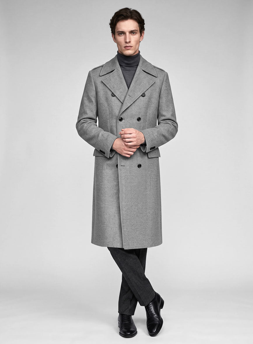 Highlander Steel Gray Tweed GQ Overcoat - StudioSuits