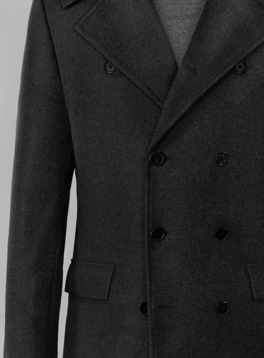 Highlander Black Tweed GQ Overcoat - StudioSuits