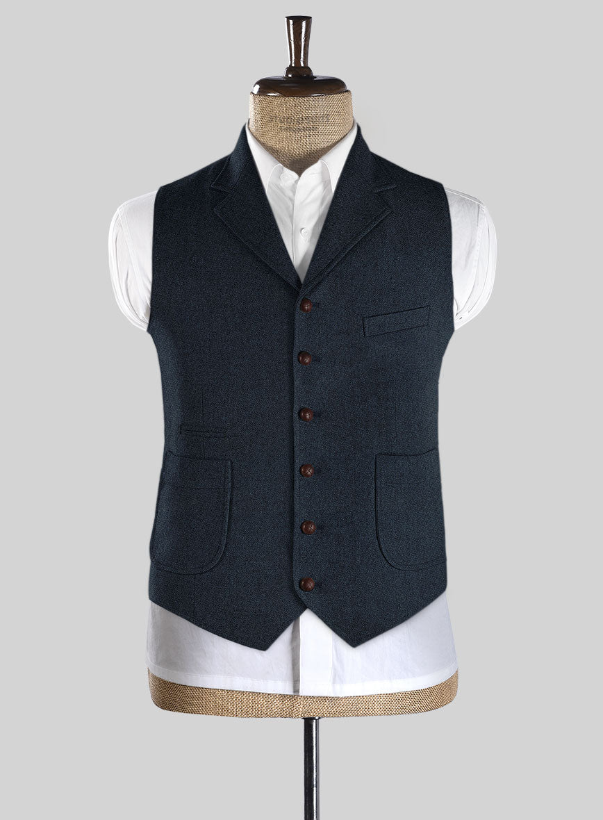 Highlander Blue Tweed Hunting Vest - StudioSuits