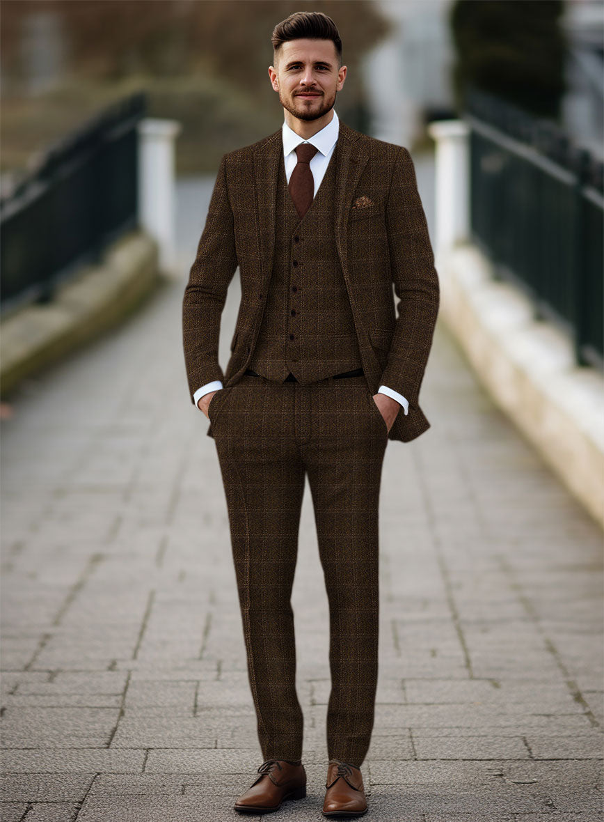 Highlander Brown Windowpane Tweed Suit – StudioSuits