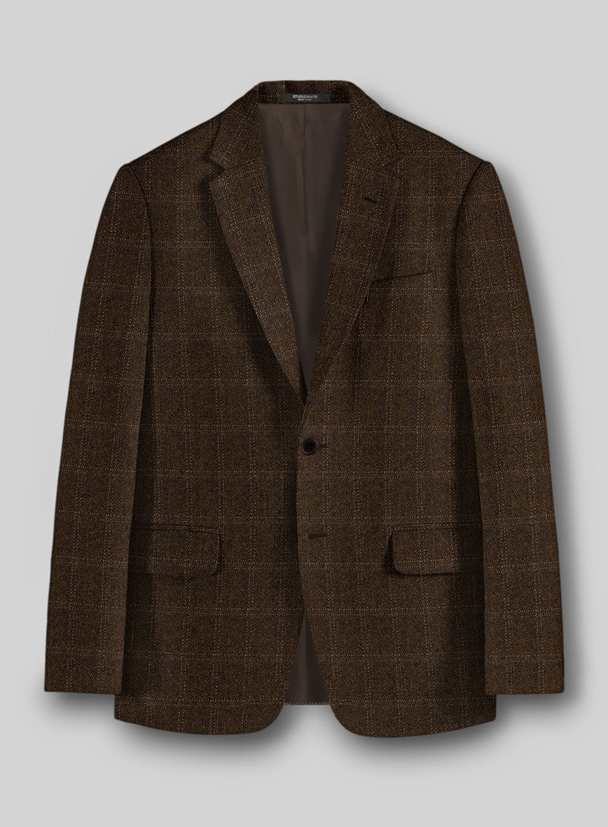 Highlander Brown Windowpane Tweed Suit - StudioSuits