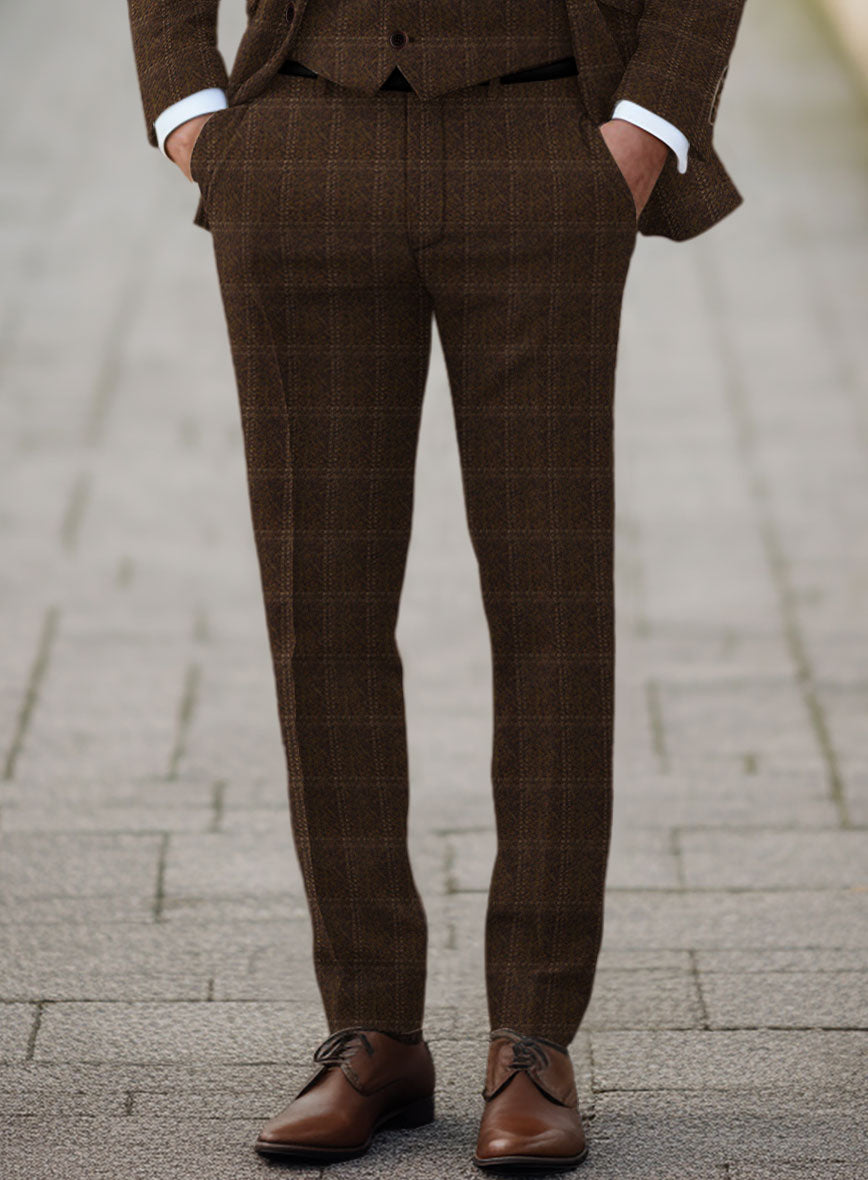 Highlander Brown Windowpane Tweed Suit - StudioSuits