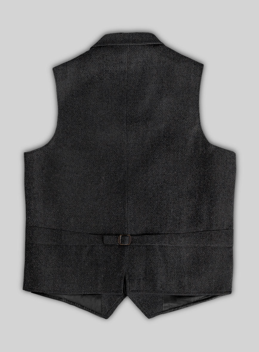 Highlander Charcoal Tweed Hunting Vest - StudioSuits