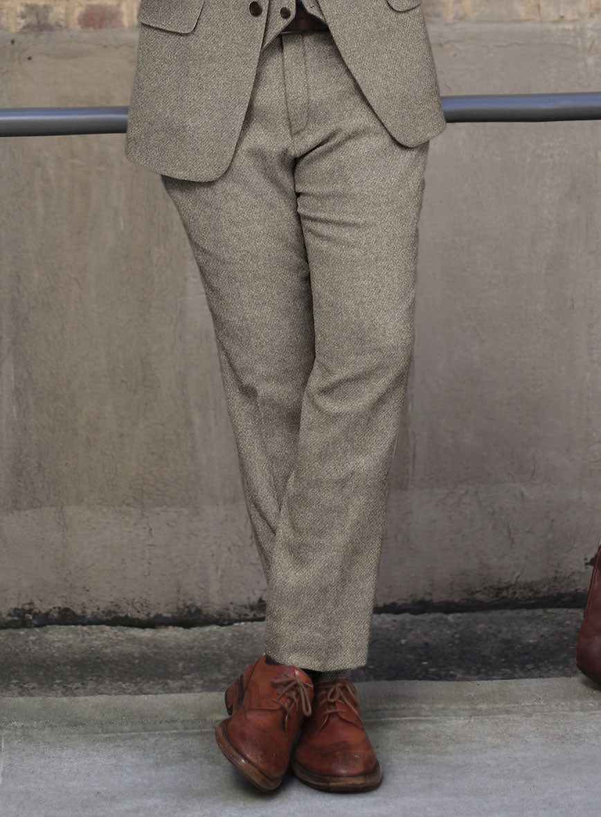 Highlander Greige Tweed Pants - StudioSuits