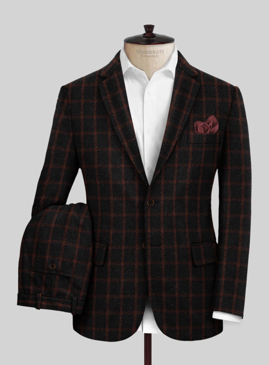 Highlander Heavy Black Check Tweed Suit - StudioSuits