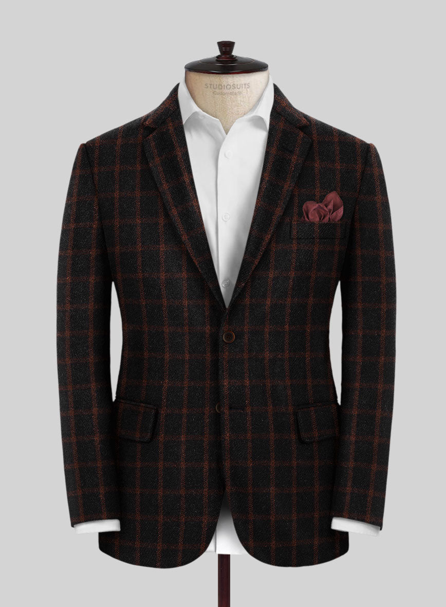Highlander Heavy Black Check Tweed Suit - StudioSuits
