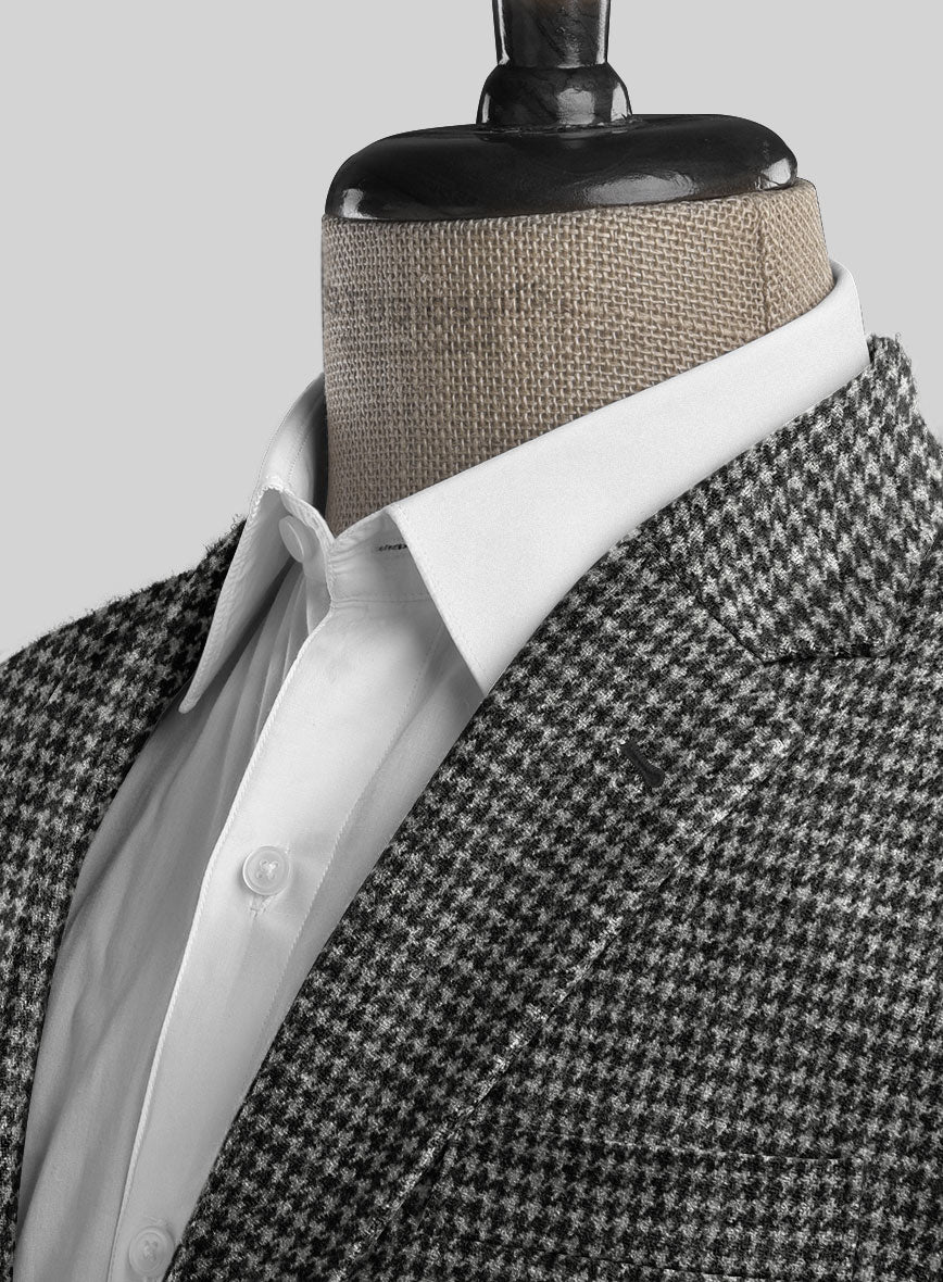 Highlander Heavy Black Houndstooth Tweed Jacket - StudioSuits
