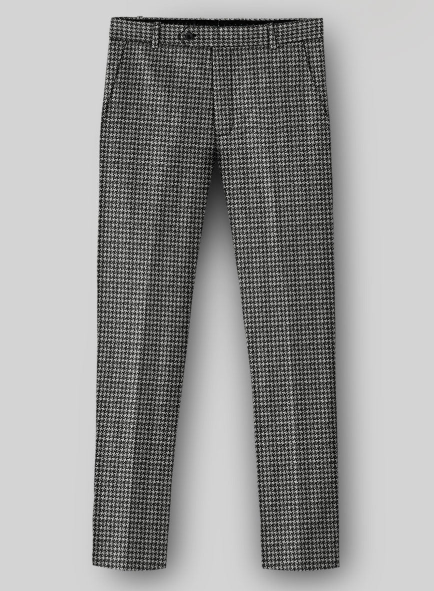 Highlander Heavy Black Houndstooth Tweed Pants - StudioSuits