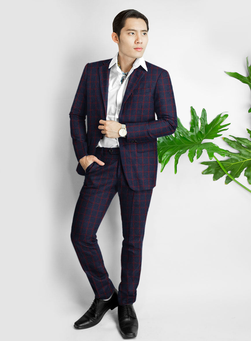 Highlander Heavy Blue Checks Tweed Suit - StudioSuits