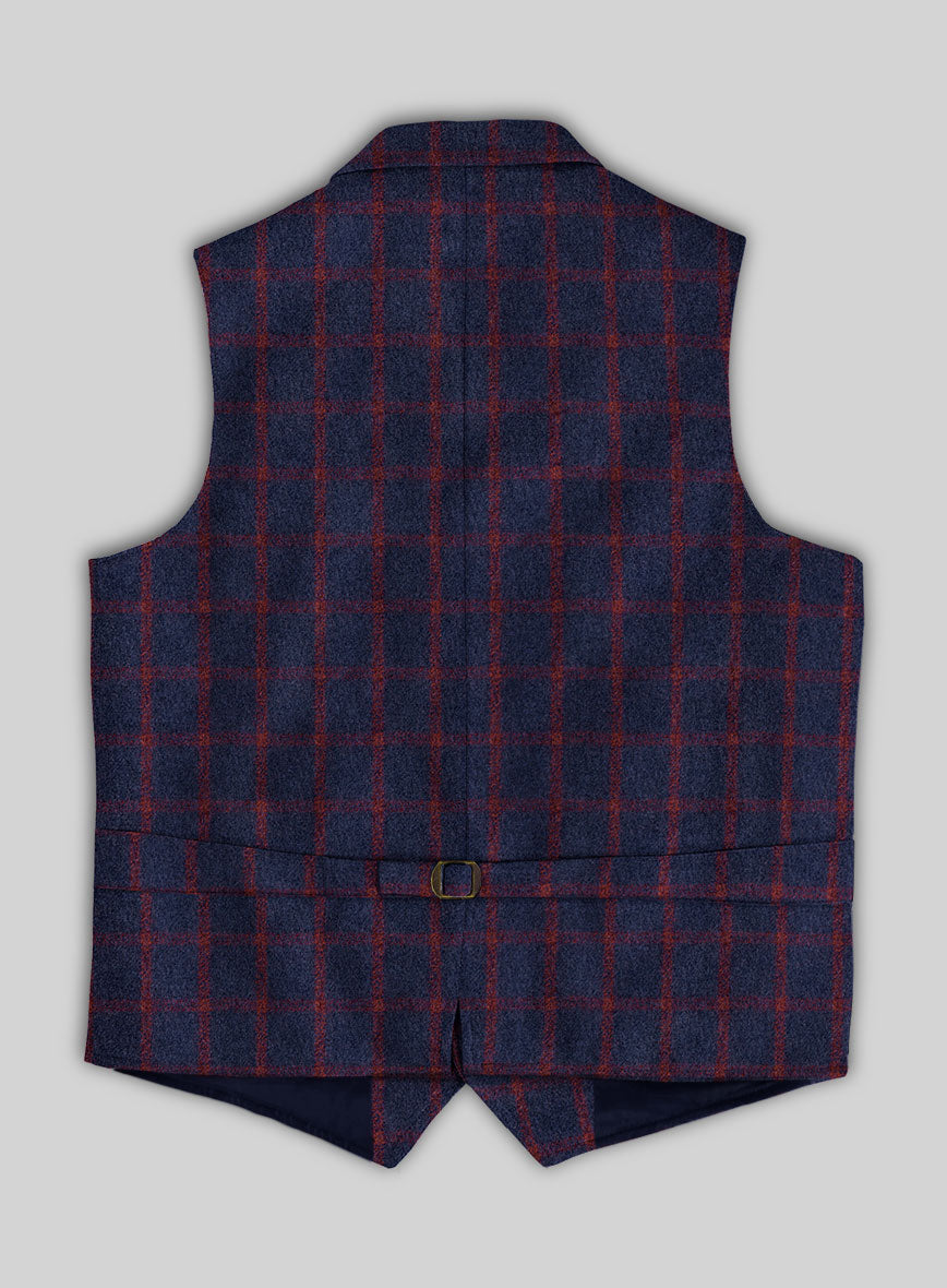 Highlander Heavy Blue Check Tweed Hunting Vest - StudioSuits