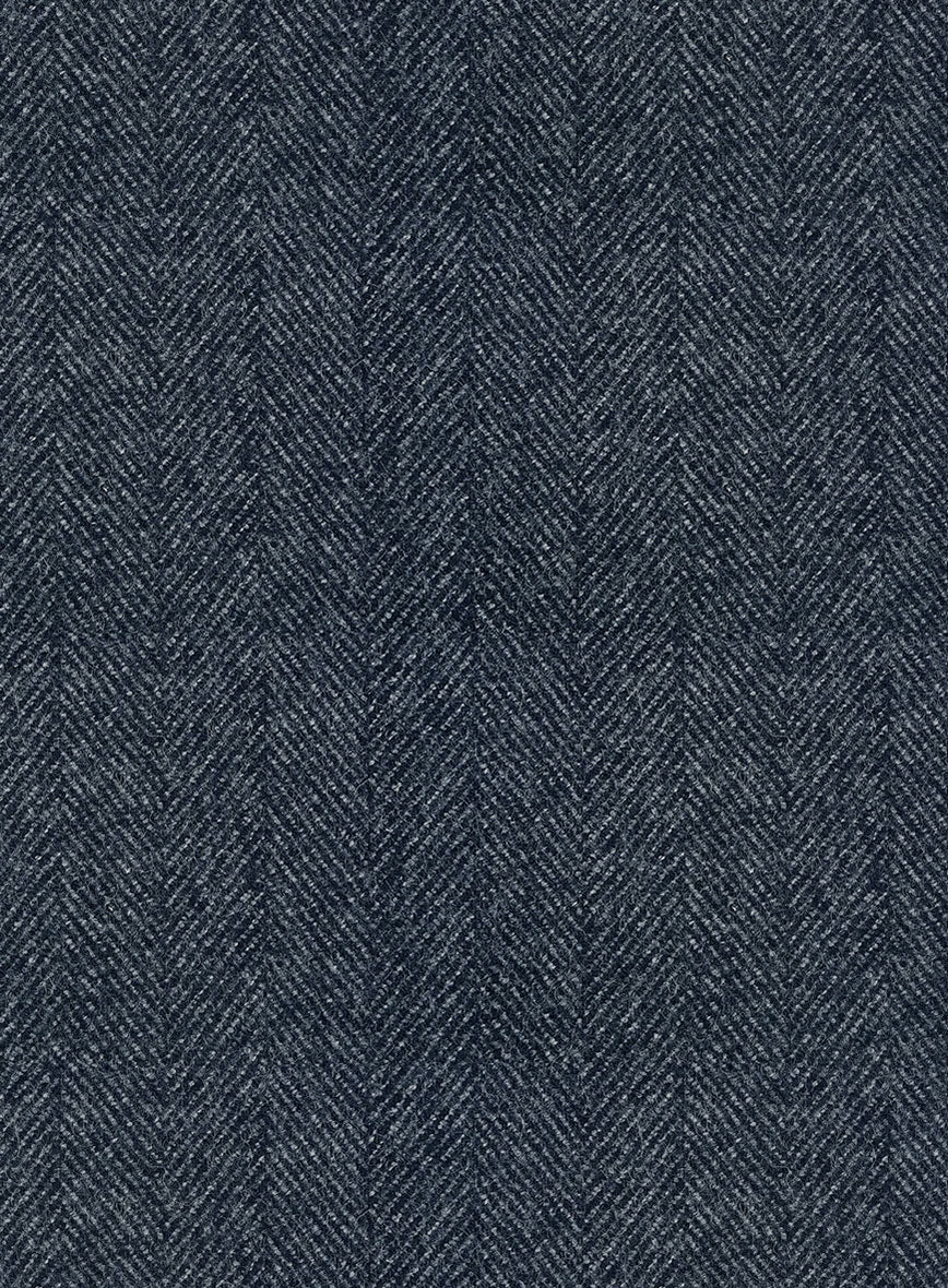 Highlander Heavy Blue Herringbone Tweed Hunting Vest - StudioSuits