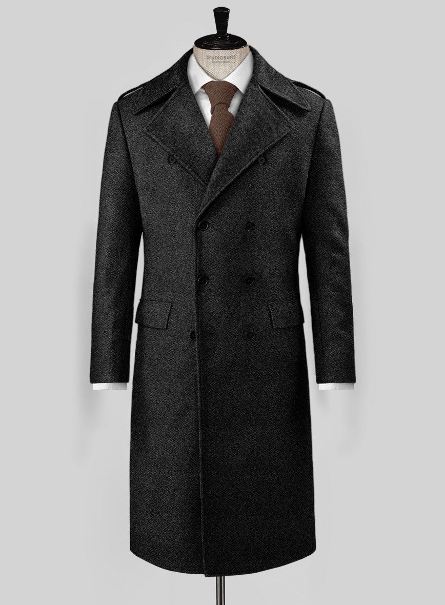 Highlander Heavy Charcoal Bedford Tweed GQ Overcoat – StudioSuits