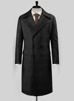 Highlander Heavy Charcoal Bedford Tweed GQ Overcoat - StudioSuits