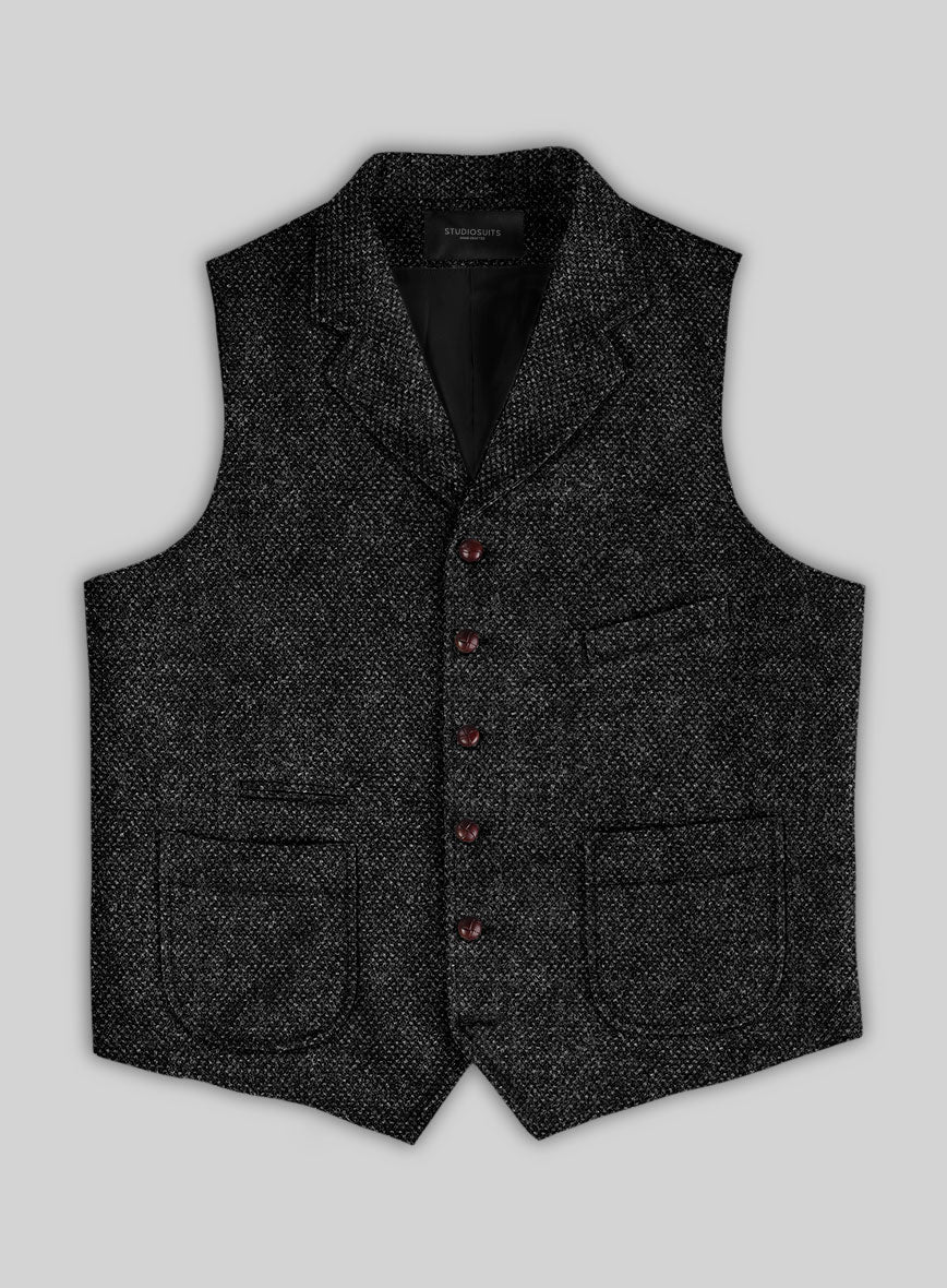 Highlander Heavy Charcoal Bedford Tweed Hunting Vest - StudioSuits