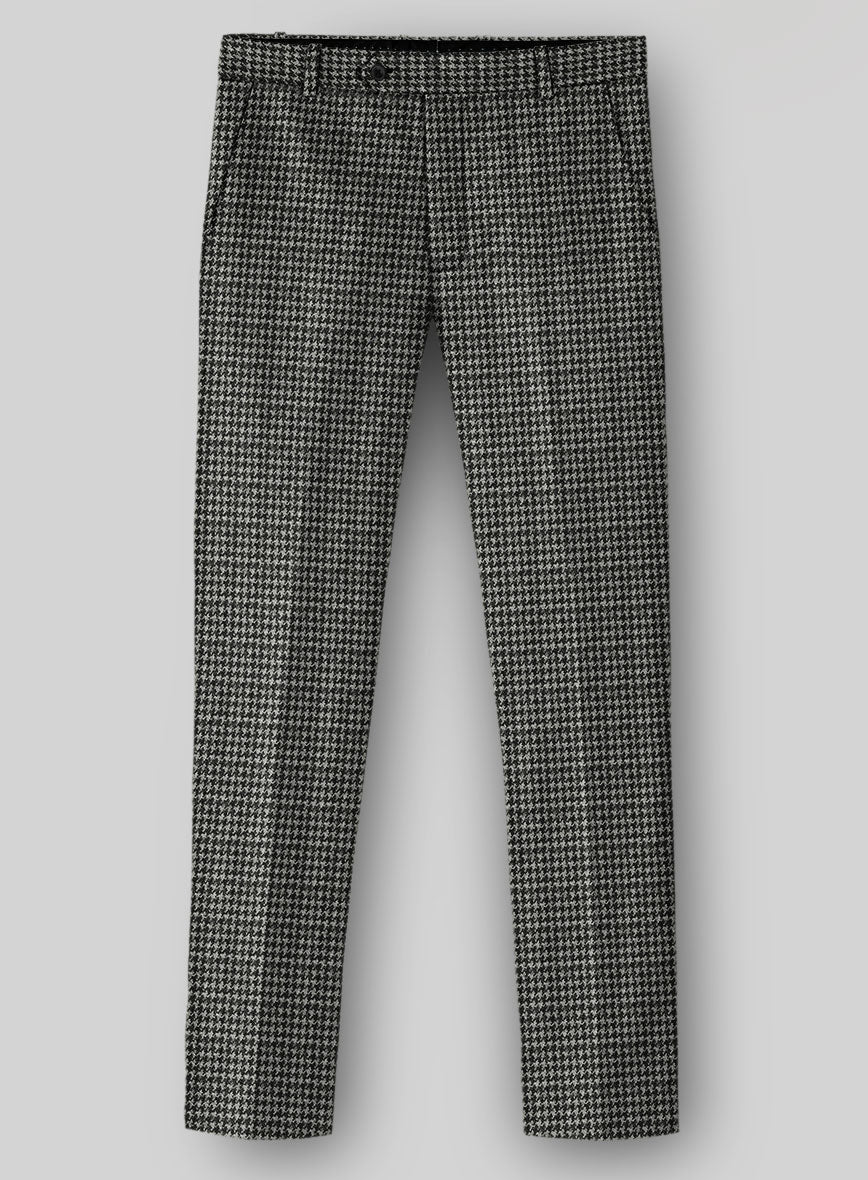 Highlander Heavy Charcoal Houndstooth Tweed Pants - StudioSuits