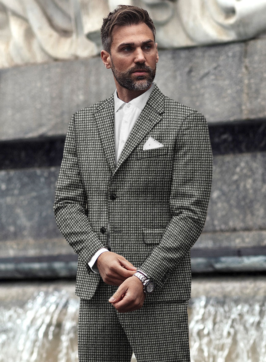Highlander Heavy Charcoal Houndstooth Tweed Suit – StudioSuits