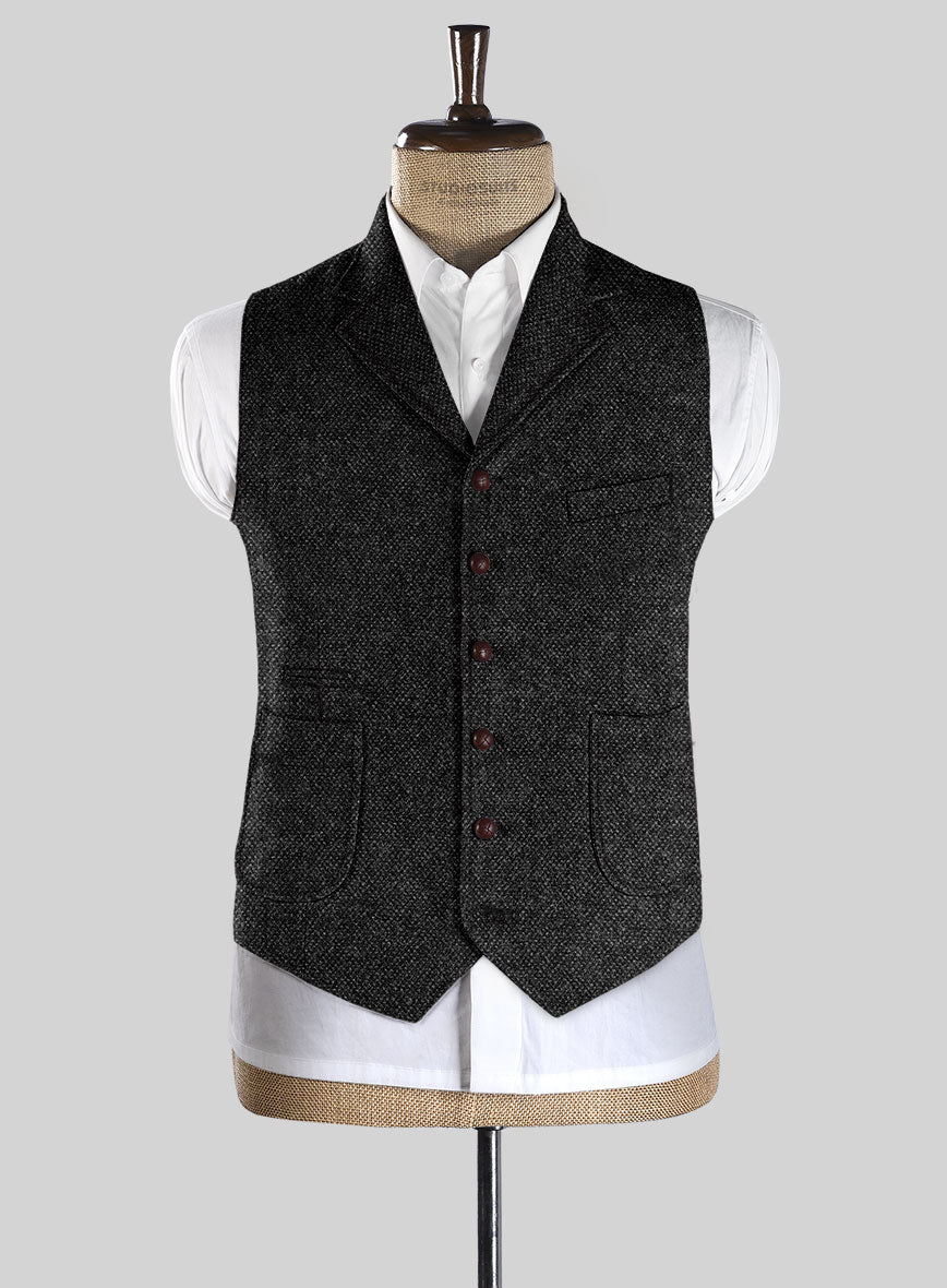 Highlander Heavy Charcoal Bedford Tweed Hunting Vest - StudioSuits