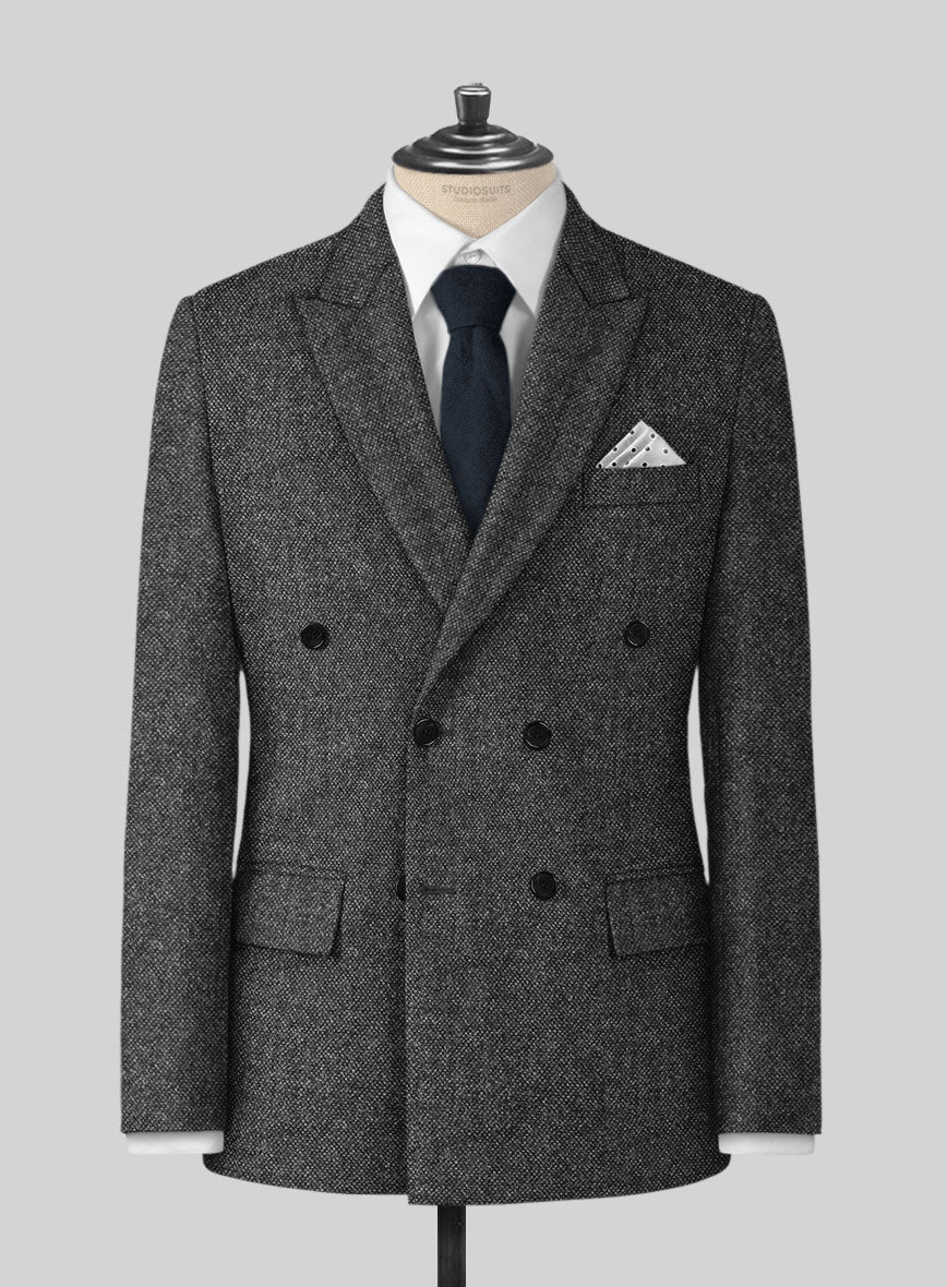 Highlander Heavy Gray Bedford Tweed Double Breasted Suit - StudioSuits