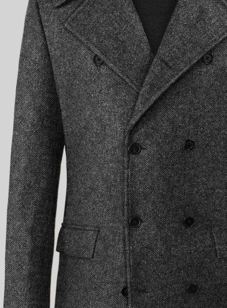 Highlander Heavy Gray Bedford Tweed GQ Overcoat - StudioSuits