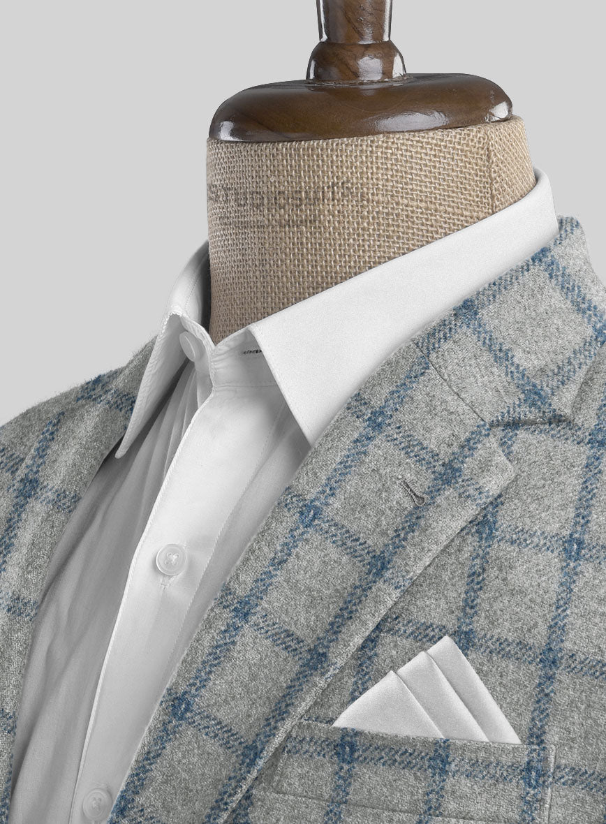 Highlander Heavy Gray Blue Check Tweed Suit - StudioSuits