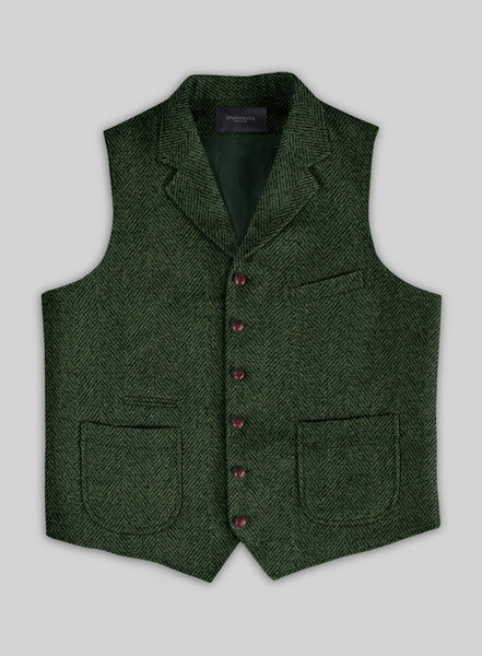 Highlander Heavy Green Herringbone Tweed Hunting Vest – StudioSuits