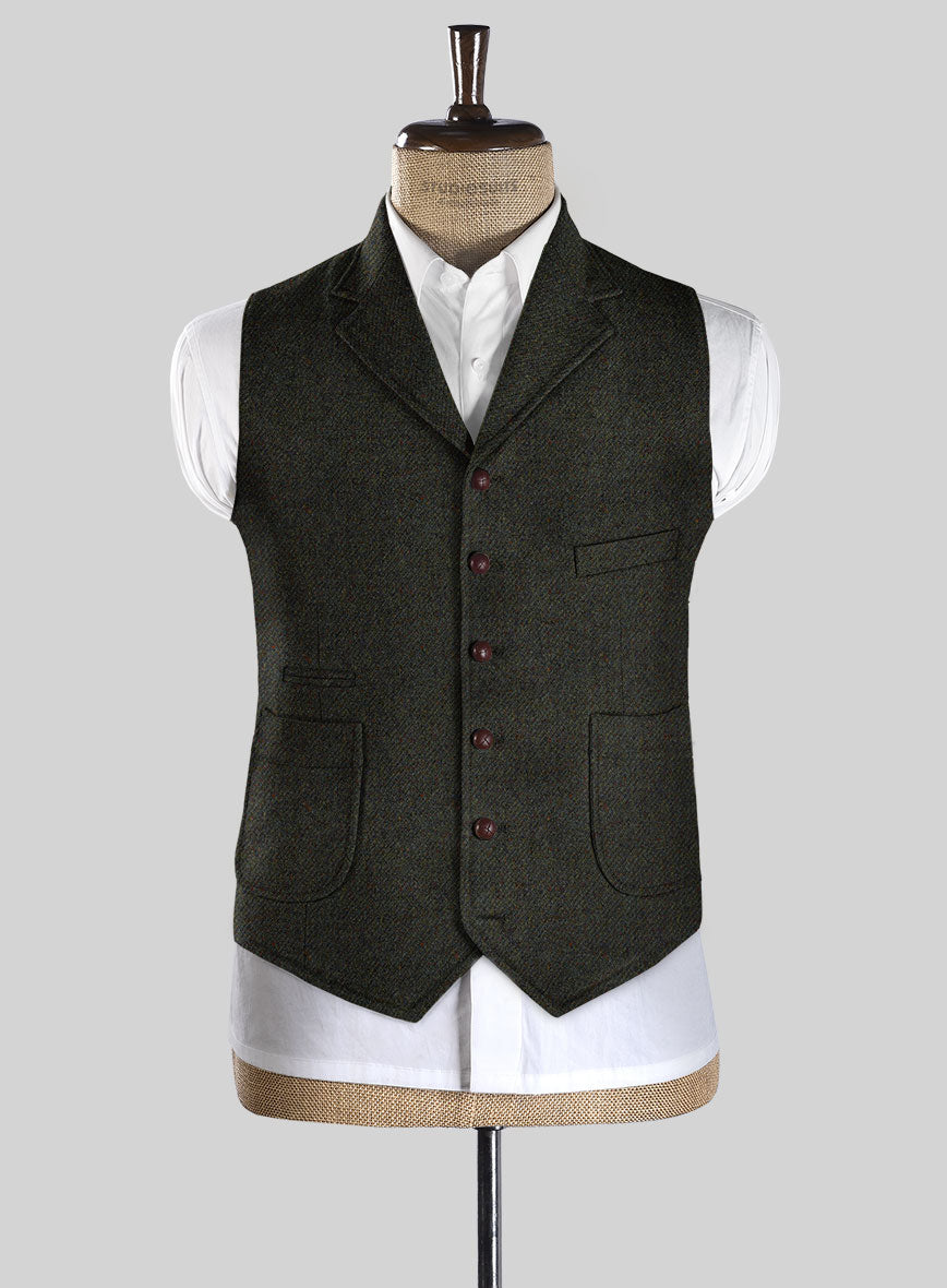 Highlander Heavy Heritage Green Tweed Hunting Vest - StudioSuits