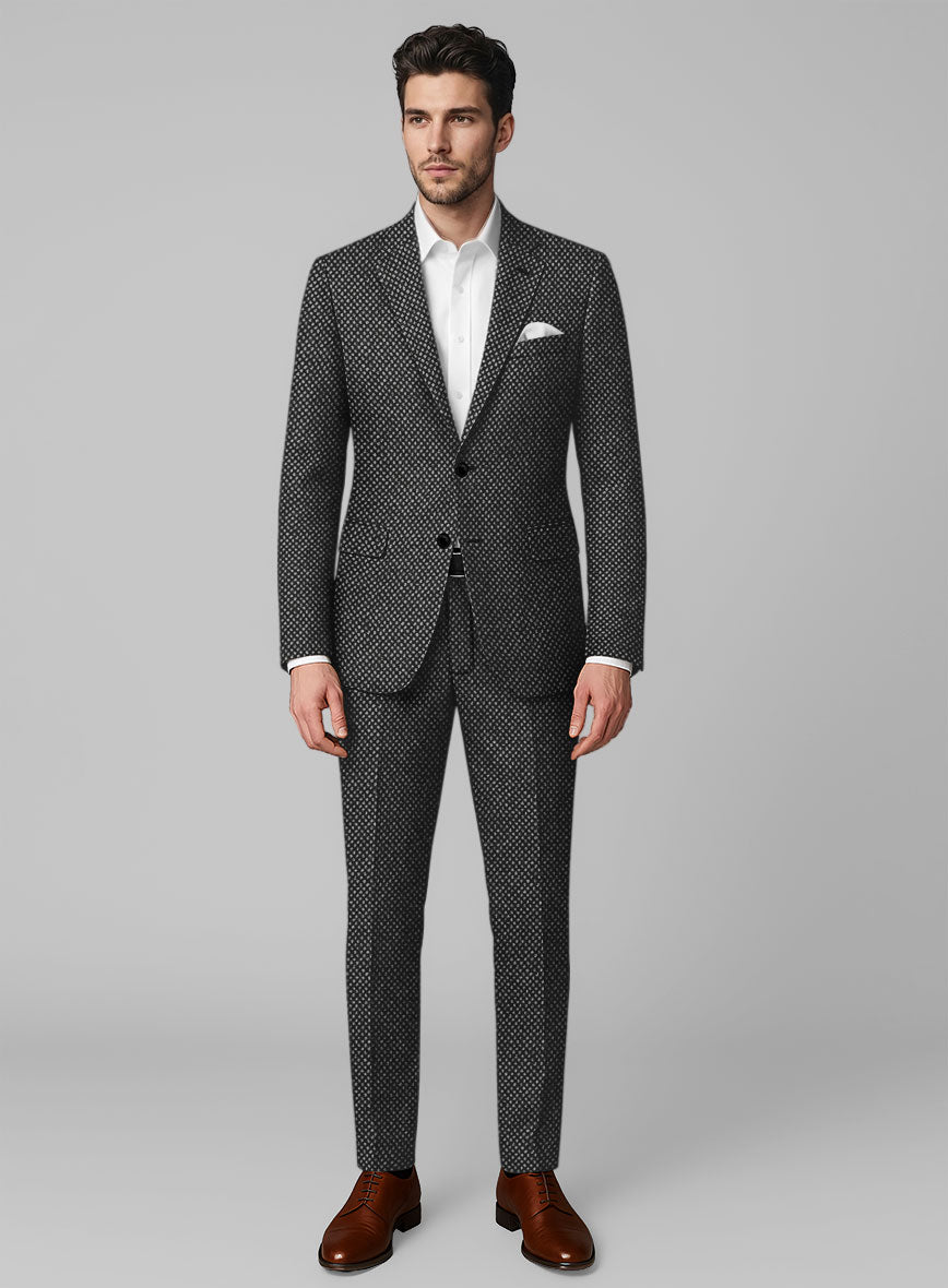 Highlander Heavy Honeycomb Charcoal Tweed Suit - StudioSuits