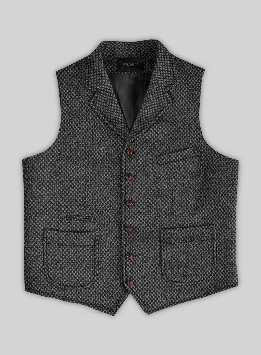 Highlander Heavy Honeycomb Charcoal Tweed Hunting Vest - StudioSuits