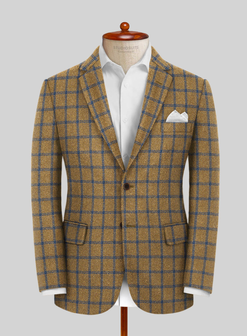 Highlander Heavy Mustard Check Tweed Jacket - StudioSuits