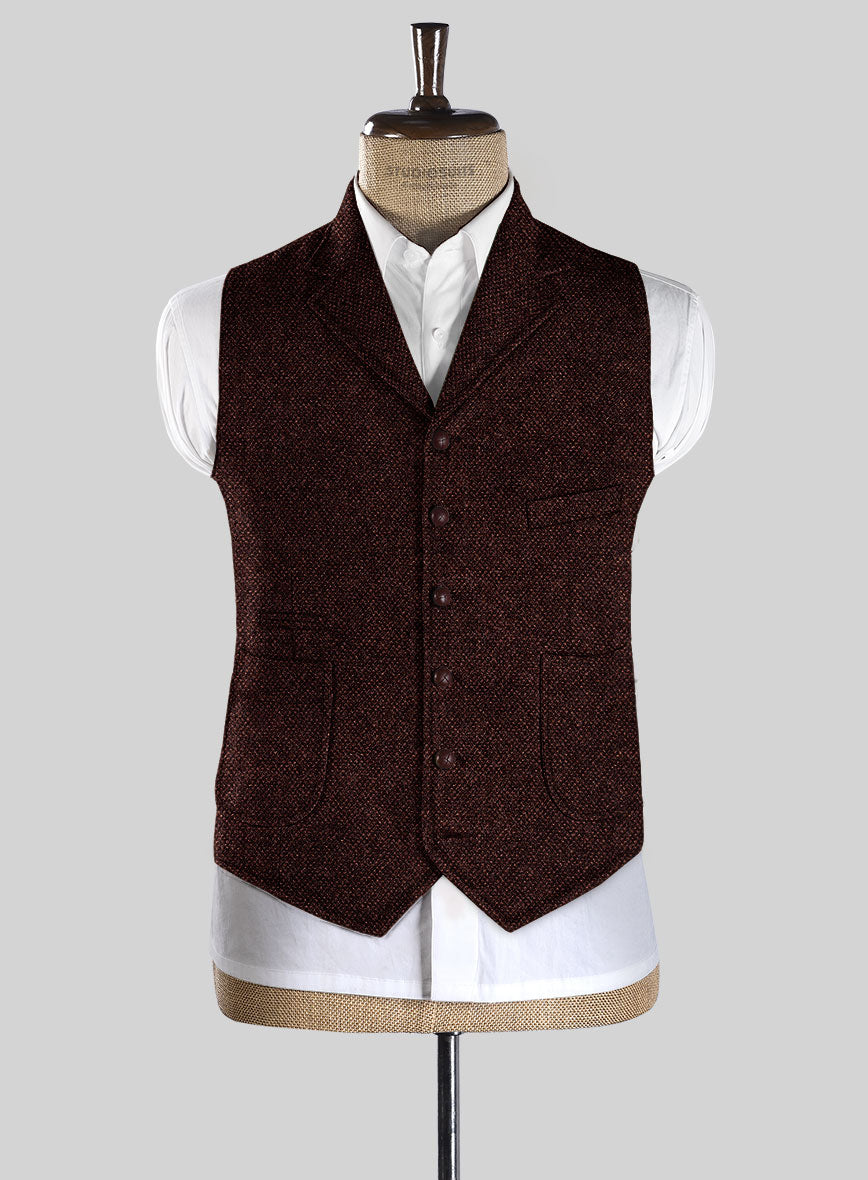 Highlander Heavy Wine Bedford Tweed Hunting Vest - StudioSuits