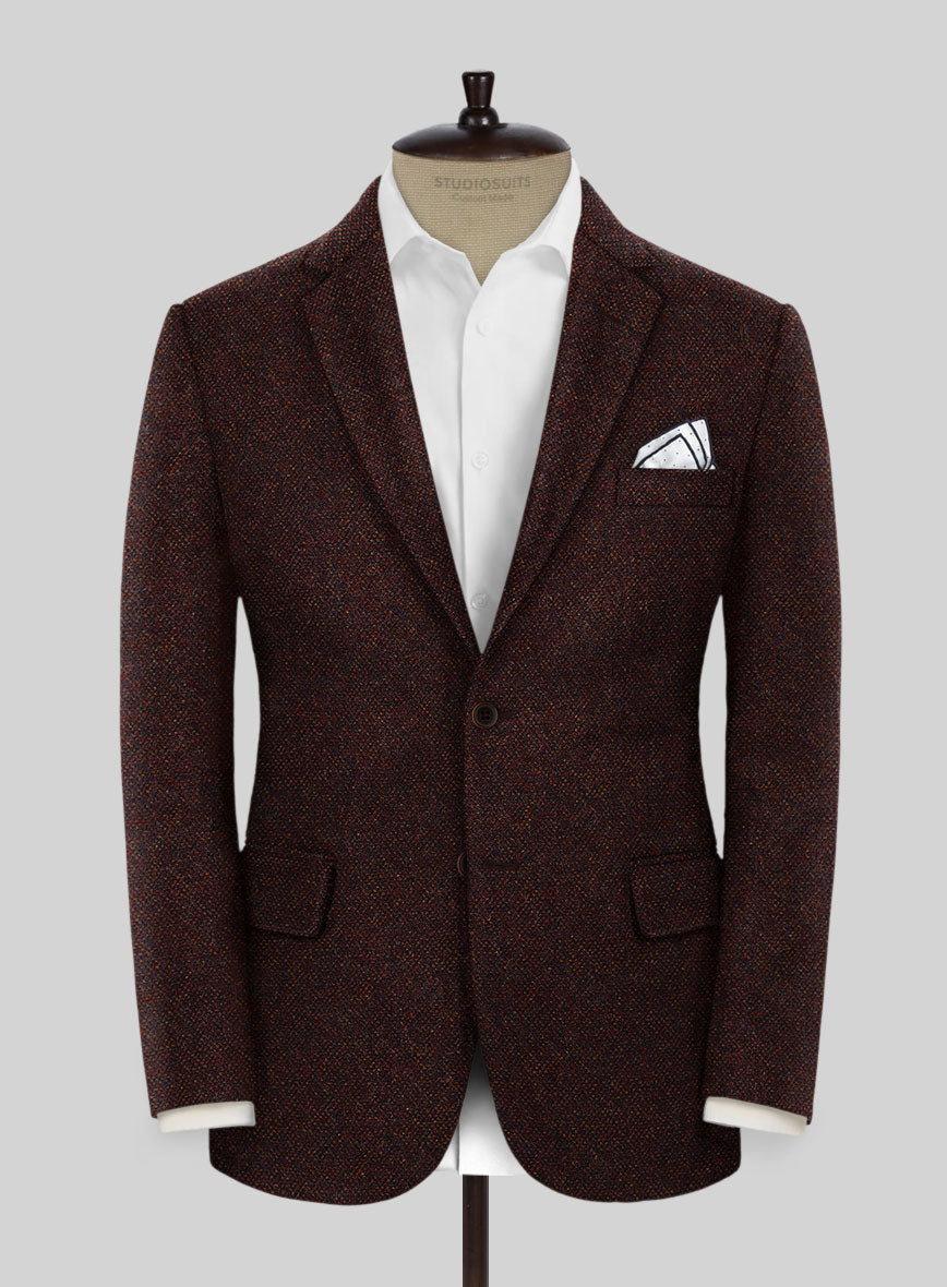 Highlander Heavy Wine Bedford Tweed Jacket - StudioSuits
