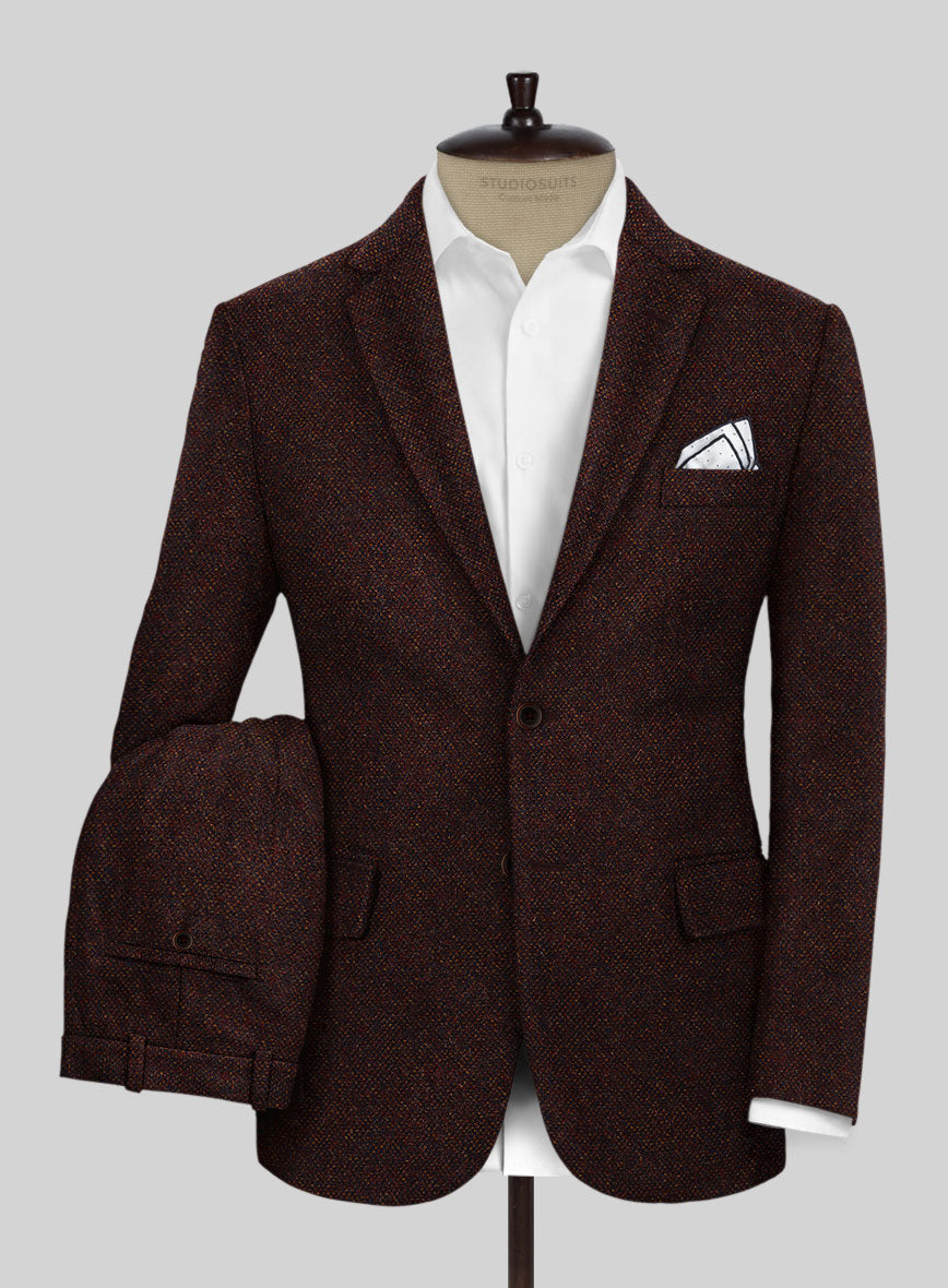 Highlander Heavy Wine Bedford Tweed Suit - StudioSuits