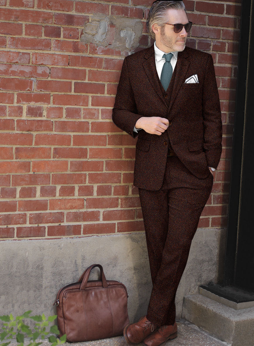 Highlander Heavy Wine Bedford Tweed Suit - StudioSuits
