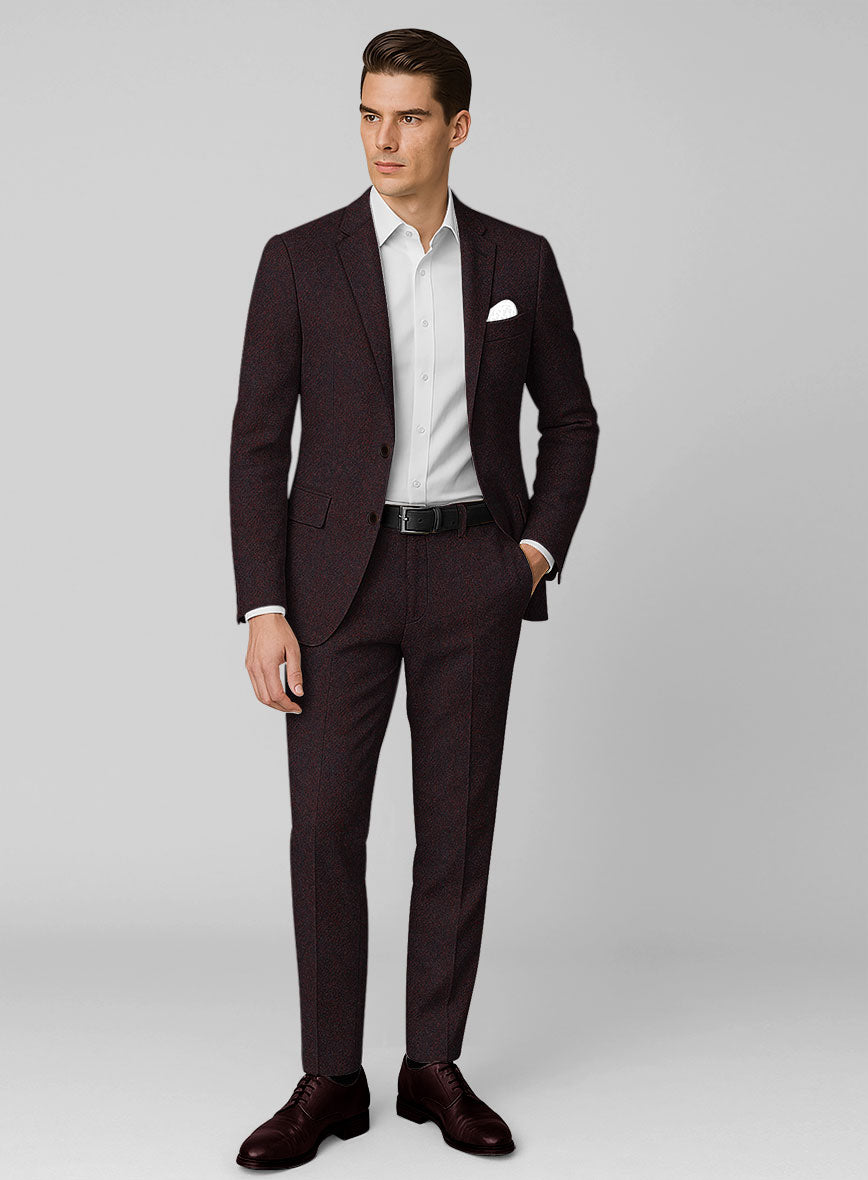 Highlander Heavy Wine Herringbone Tweed Suit - StudioSuits