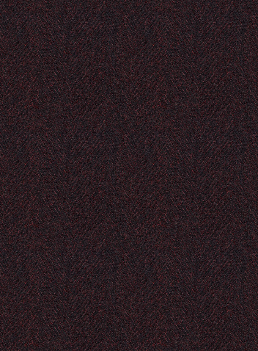Highlander Heavy Wine Herringbone Tweed Hunting Vest - StudioSuits