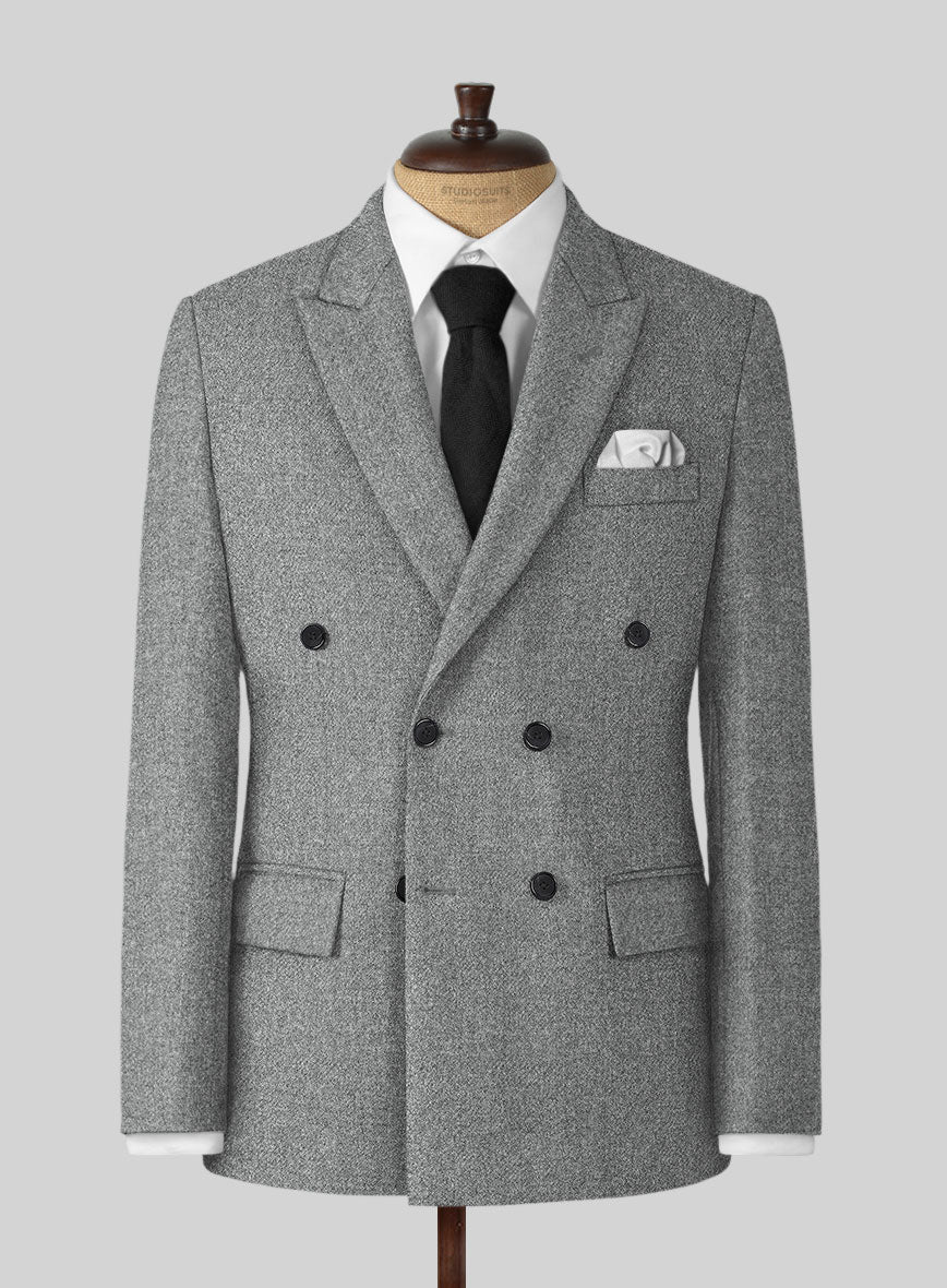 Highlander Light Gray Tweed Jacket - StudioSuits