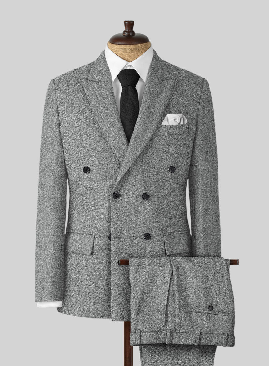 Highlander Light Gray Tweed Suit - StudioSuits