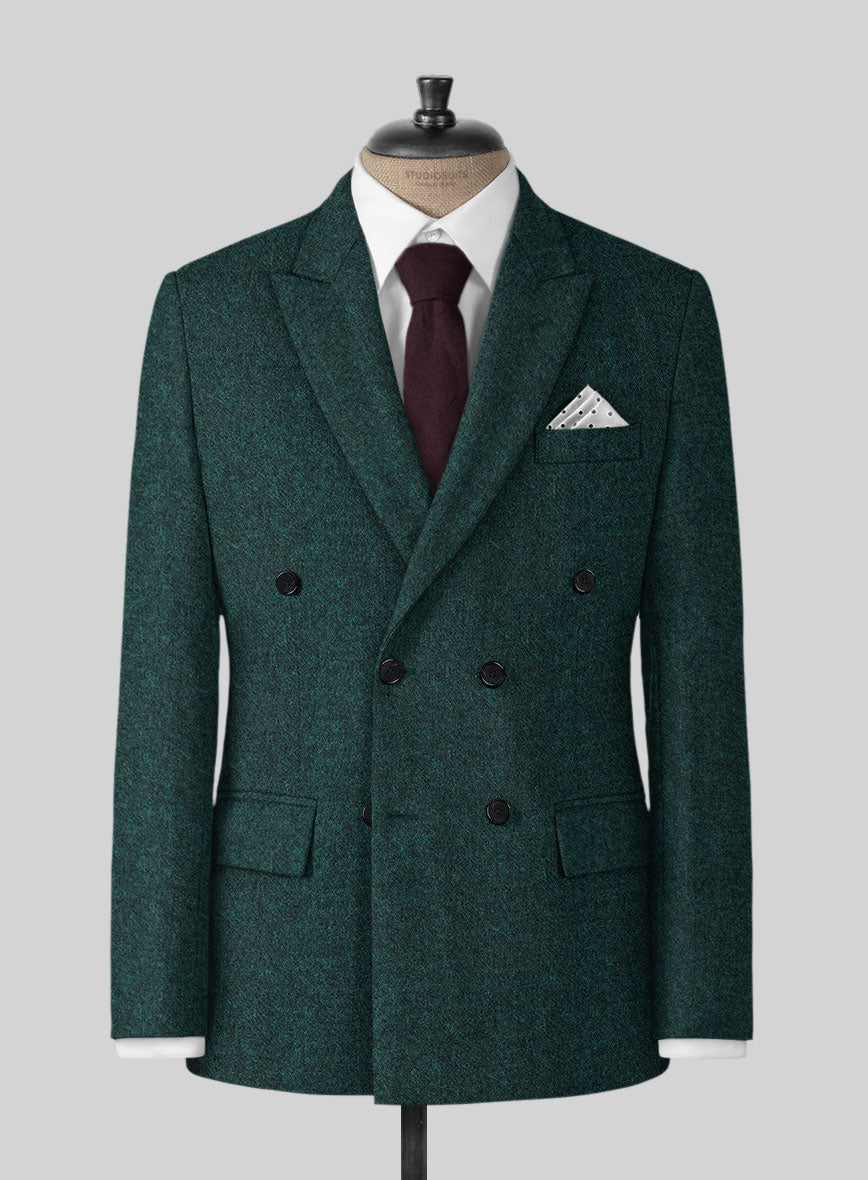 Highlander Melange Green Tweed Suit - StudioSuits