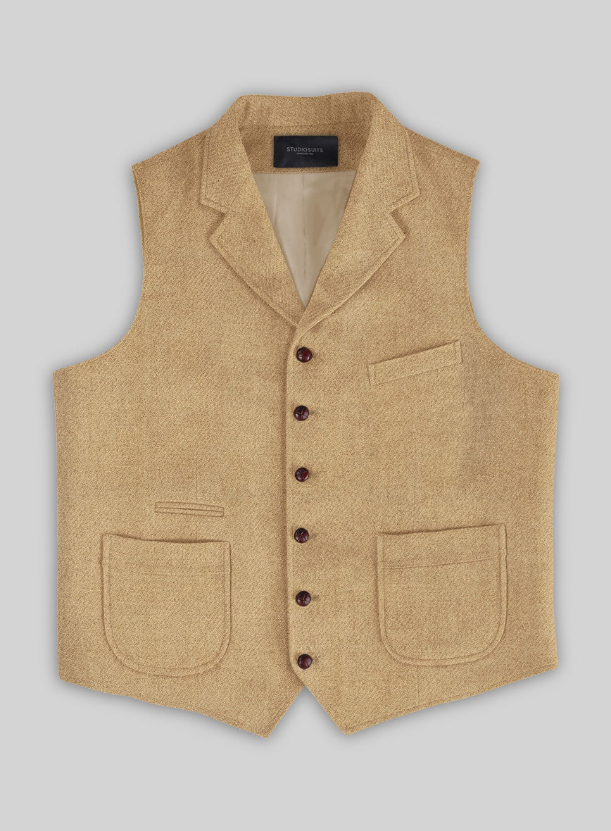 Highlander Sahara Beige Tweed Hunting Vest - StudioSuits