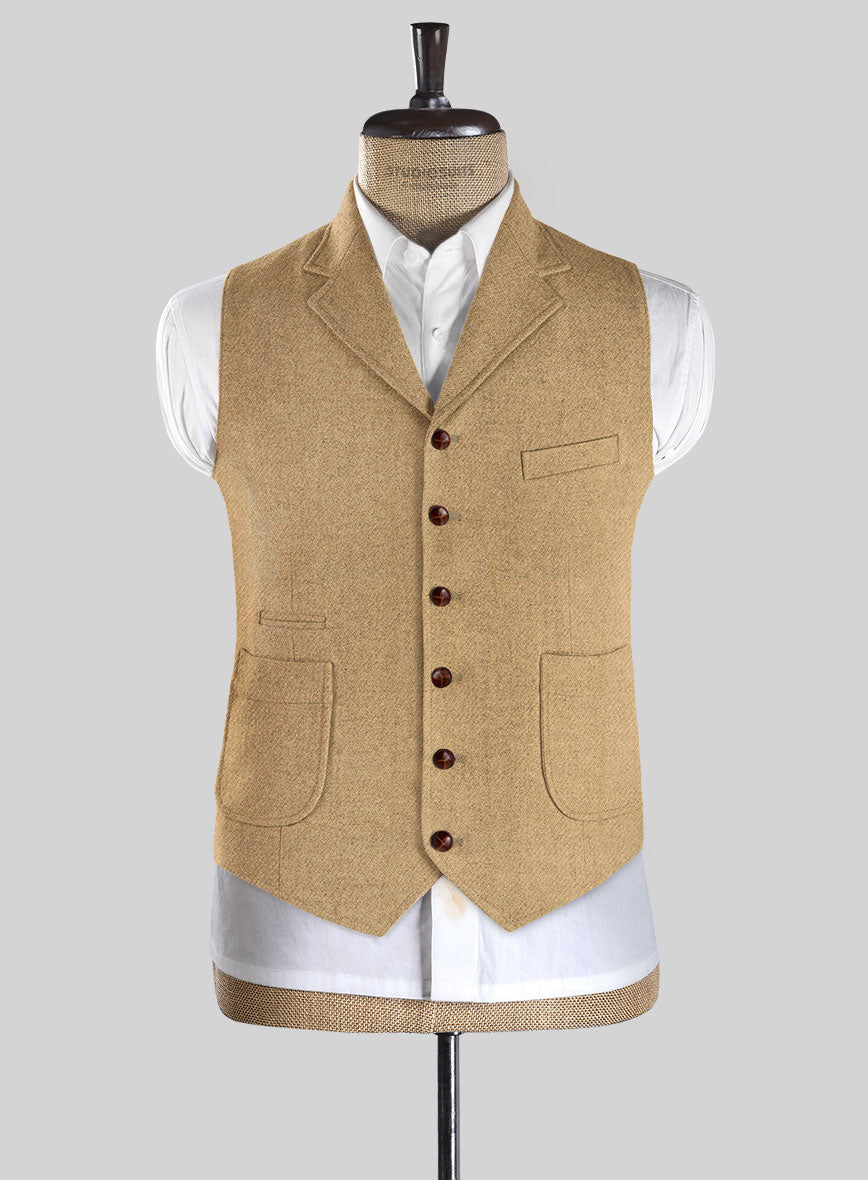 Highlander Sahara Beige Tweed Hunting Vest - StudioSuits