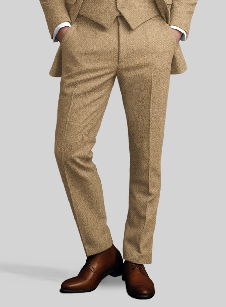 Highlander Sahara Beige Tweed Pants - StudioSuits