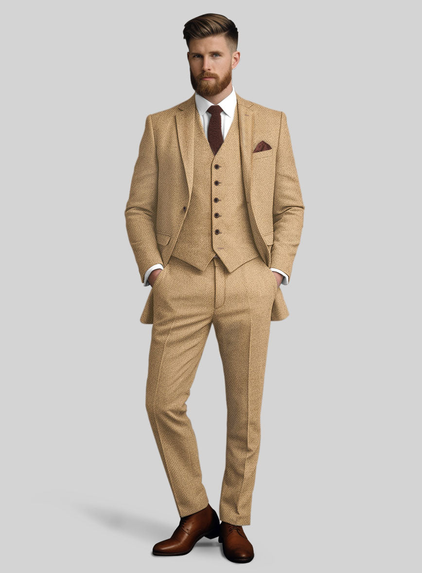 Highlander Sahara Beige Tweed Suit - StudioSuits