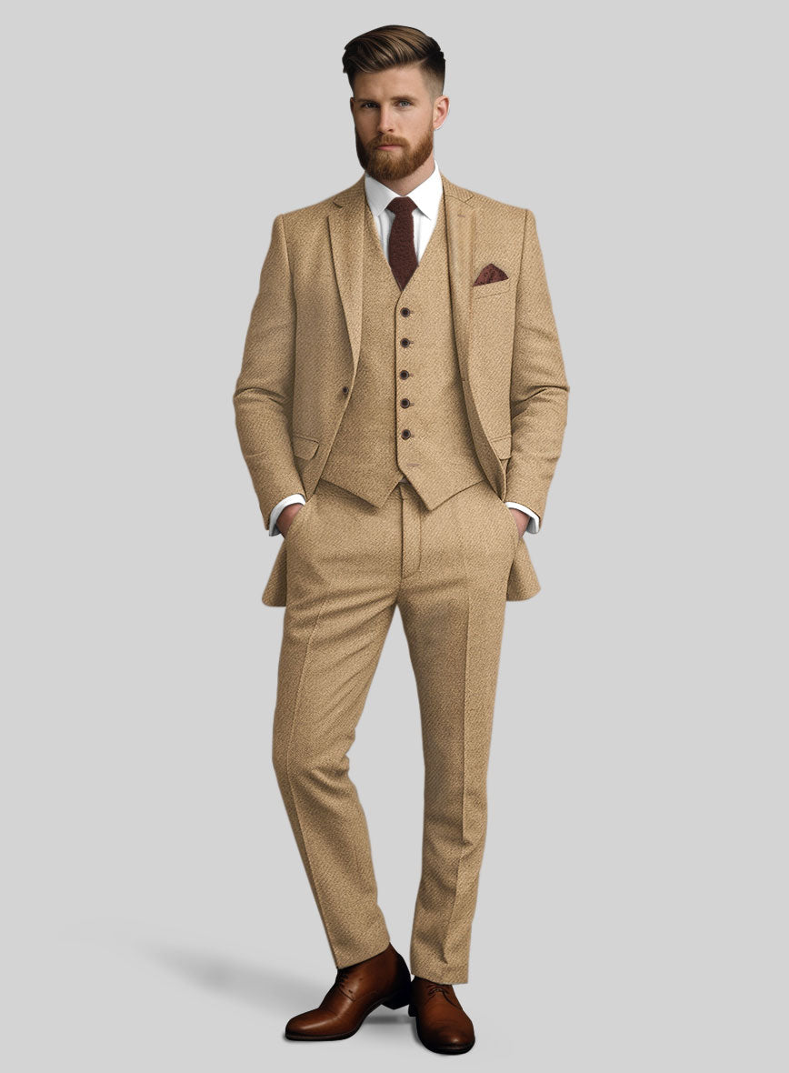 Highlander Sahara Beige Tweed Suit - StudioSuits