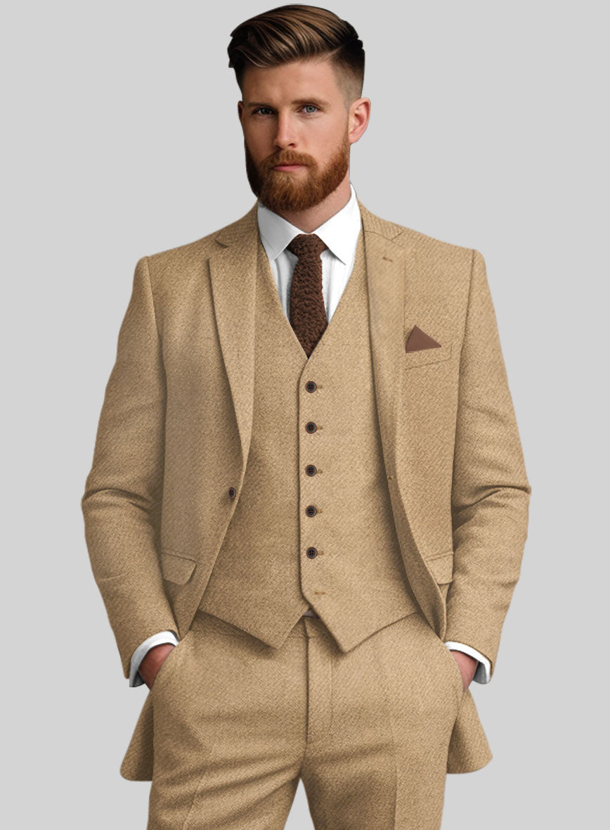 Highlander Sahara Beige Tweed Suit - StudioSuits