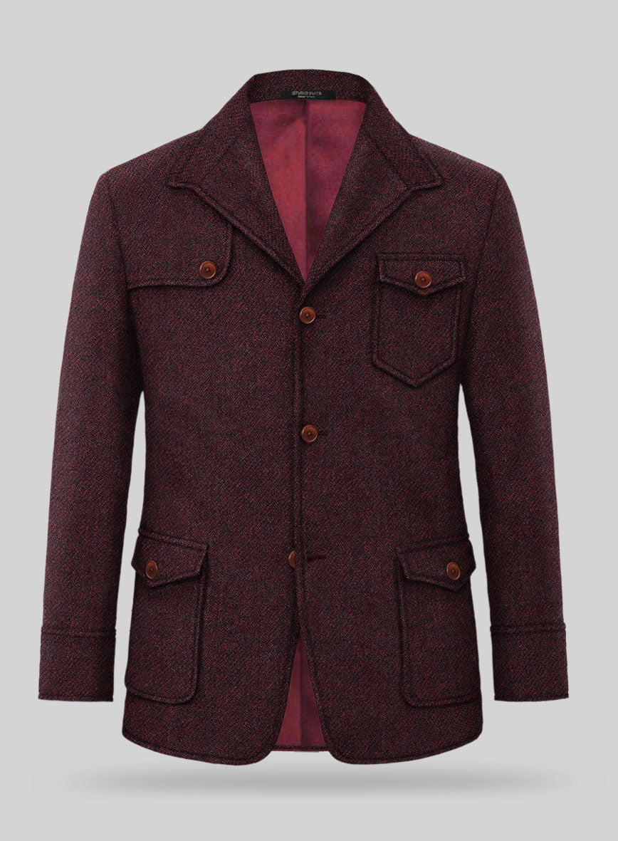 Highlander Sangria Hunter Style Tweed Jacket - StudioSuits