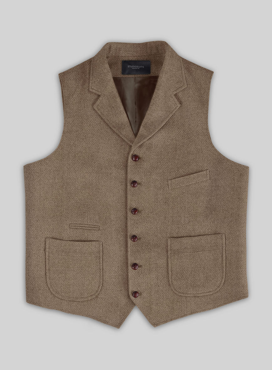 Highlander Light Tobacco Tweed Hunting Vest - StudioSuits