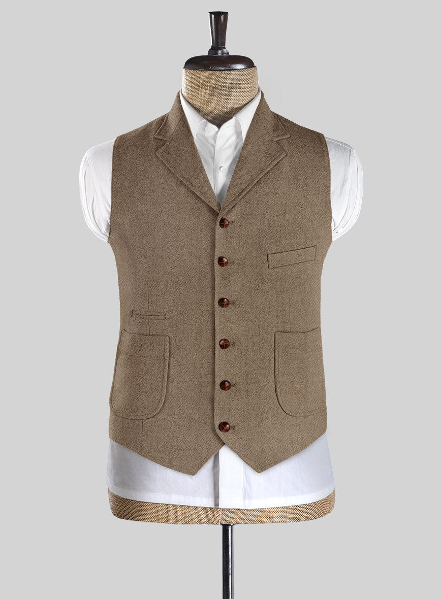 Highlander Light Tobacco Tweed Hunting Vest - StudioSuits