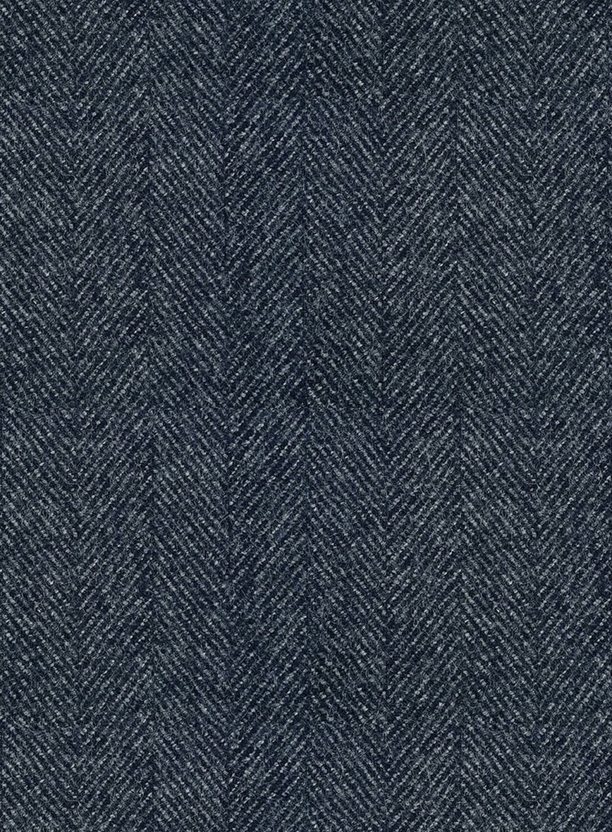 Highlander Heavy Blue Herringbone Tweed Pants - StudioSuits