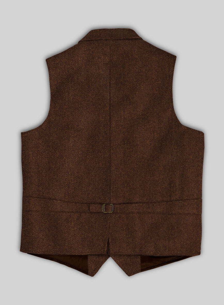 Highlander Heavy Heritage Brown Tweed Hunting Vest - StudioSuits