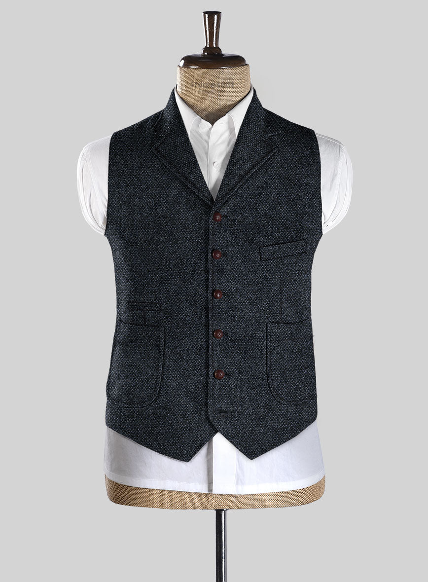 Highlander Heavy Blue Bedford Tweed Hunting Vest - StudioSuits